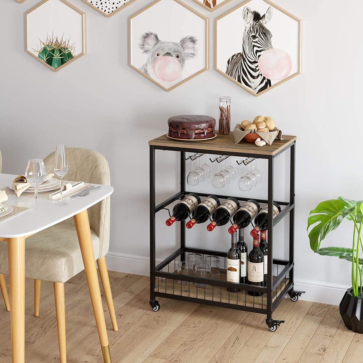 Small side table discount with wine rack