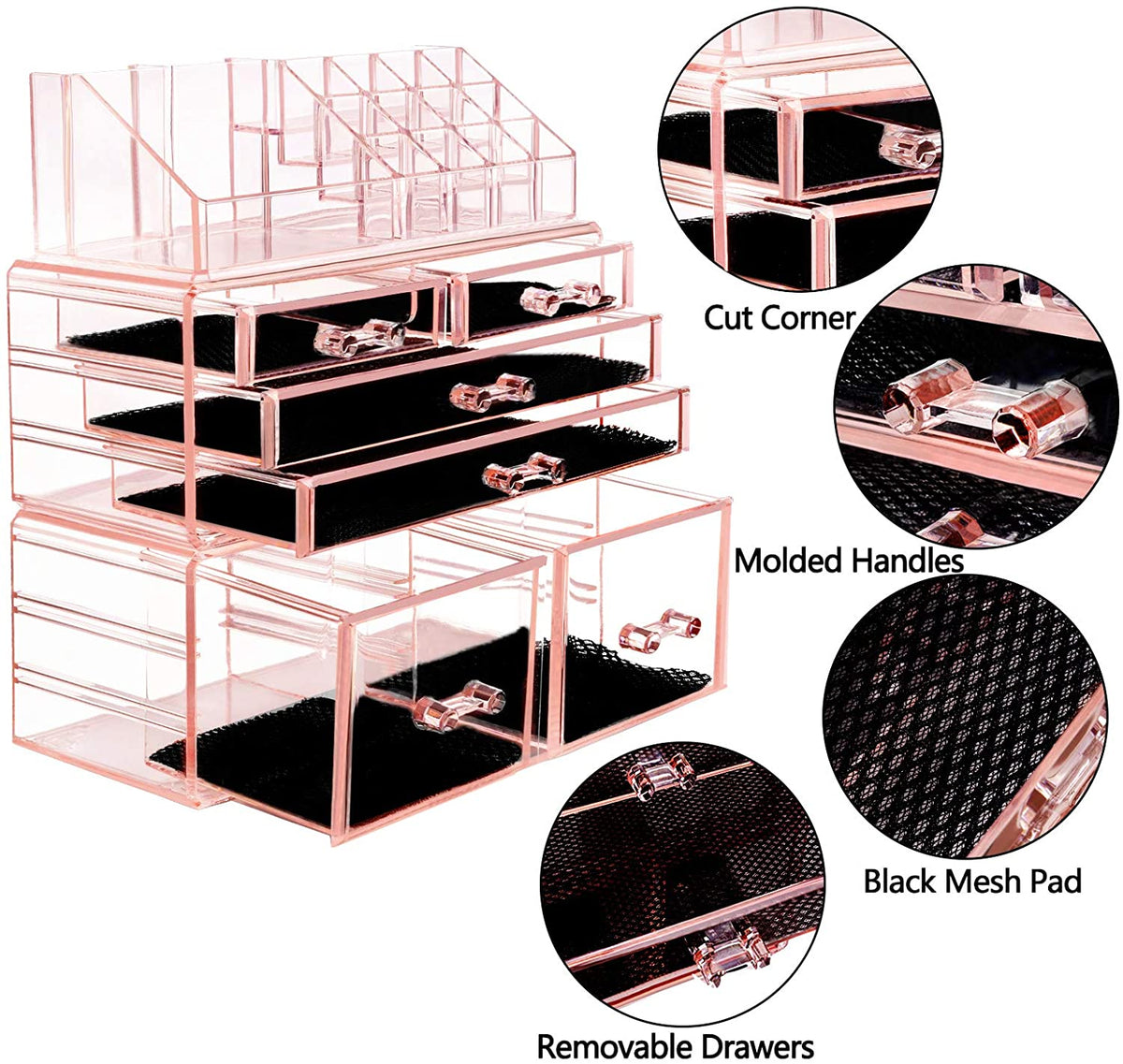 Deluxe Acrylic Cosmetic Makeup Drawer Organizers • 5633 Beauty