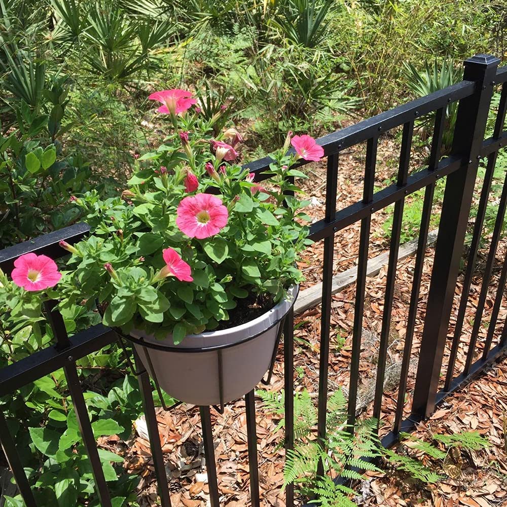 Flower Pot Holder Railing Fence Potted Plant Stand Hanging Pot