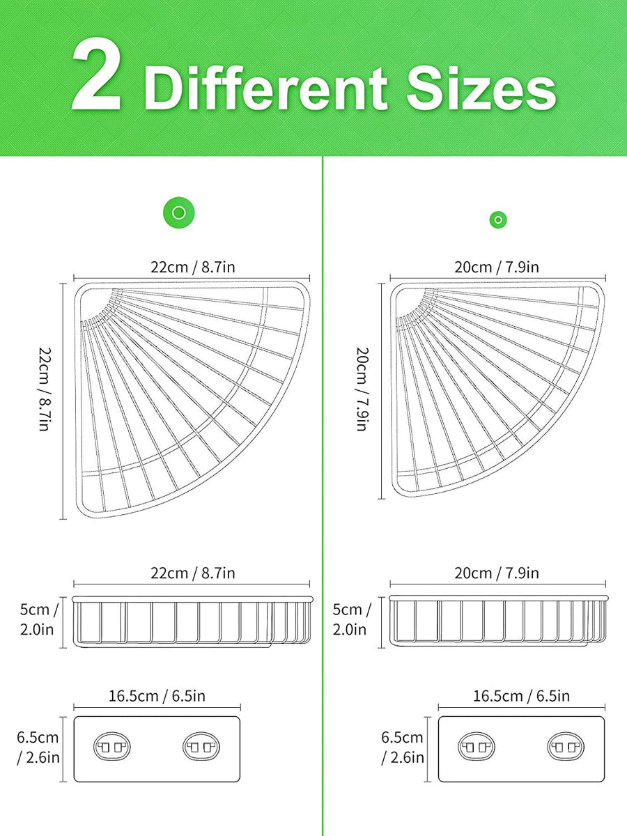 Bonn 1949 2 Pack Corner Shower Caddy,Strong adhesive Shower