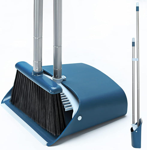 Standing Dustpan and Broom Set with 52