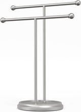 Load image into Gallery viewer, Hand Towel Holder for Bathroom, Towel Rack Stand for Counter, Freestanding, Brushed Nickel