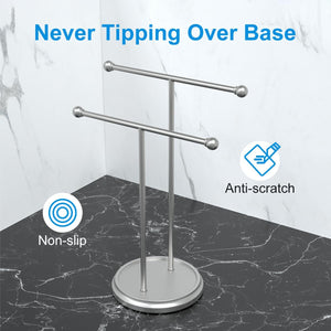 Hand Towel Holder for Bathroom, Towel Rack Stand for Counter, Freestanding, Brushed Nickel