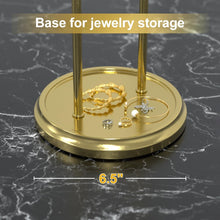 Load image into Gallery viewer, 15” Standing Hand Towel Holder with Heavy Base Gold Towel Rack for Bathroom Vanity Countertop Stainless Steel Towel Holder Free Standing Towel Ring Hardware Accessories