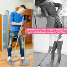 Load image into Gallery viewer, Pink Broom with Dustpan Combo Set，52&quot; Brooms for Sweeping Indoor Broom and Dustpan Set for Home Kitchen Office Lobby Floor Standing Dust Pan