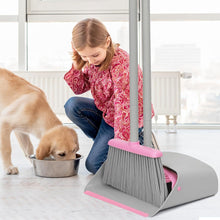 Load image into Gallery viewer, Pink Broom with Dustpan Combo Set，52&quot; Brooms for Sweeping Indoor Broom and Dustpan Set for Home Kitchen Office Lobby Floor Standing Dust Pan