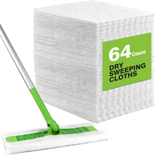 Load image into Gallery viewer, TREELEN Dry Sweeping Cloths Pads Compatible with Swiffer Sweeper- Disposable Duster Refills Mop Pads for Floor Mopping and Cleaning, 64 Count