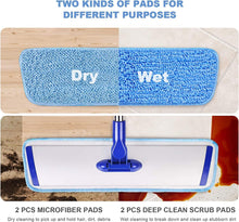 Load image into Gallery viewer, Microfiber Mop Floor Mops for Cleaning with Long Handle 360 Dust Mopping with Reusable Mop Pads for Hardwood Tile Laminate Vinyl Wood Floors Kitchen