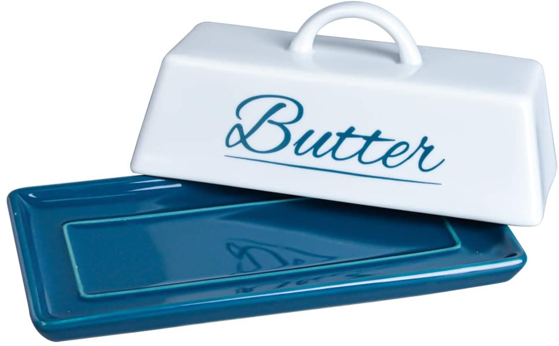 Ceramic Butter Dish Keeper Container Food Storage Butter Box with