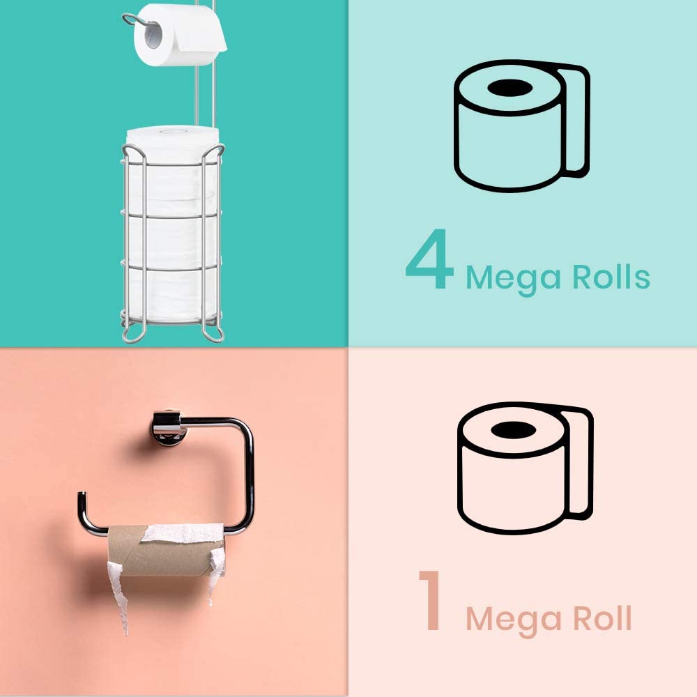 Toilet Paper Holder Stand Bathroom Tissue Dispenser Holders Rack