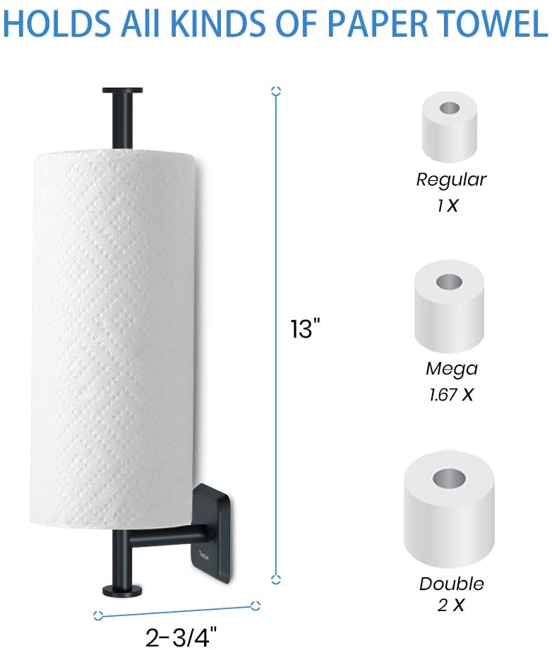 Paper Towel Holder Wall Mount Kitchen Paper Towel Rolls Dispenser Rack –  TreeLen