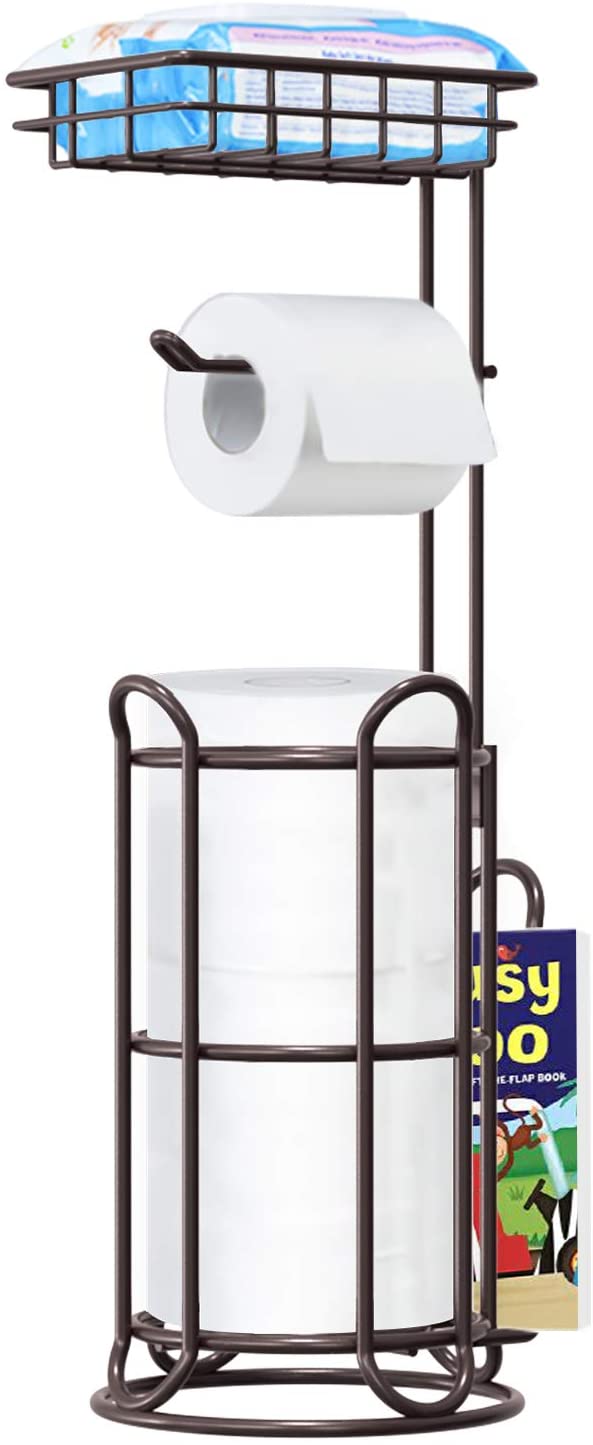 Vertical Toilet Paper Holder, Bathroom Tissue Storage Rack, Toilet