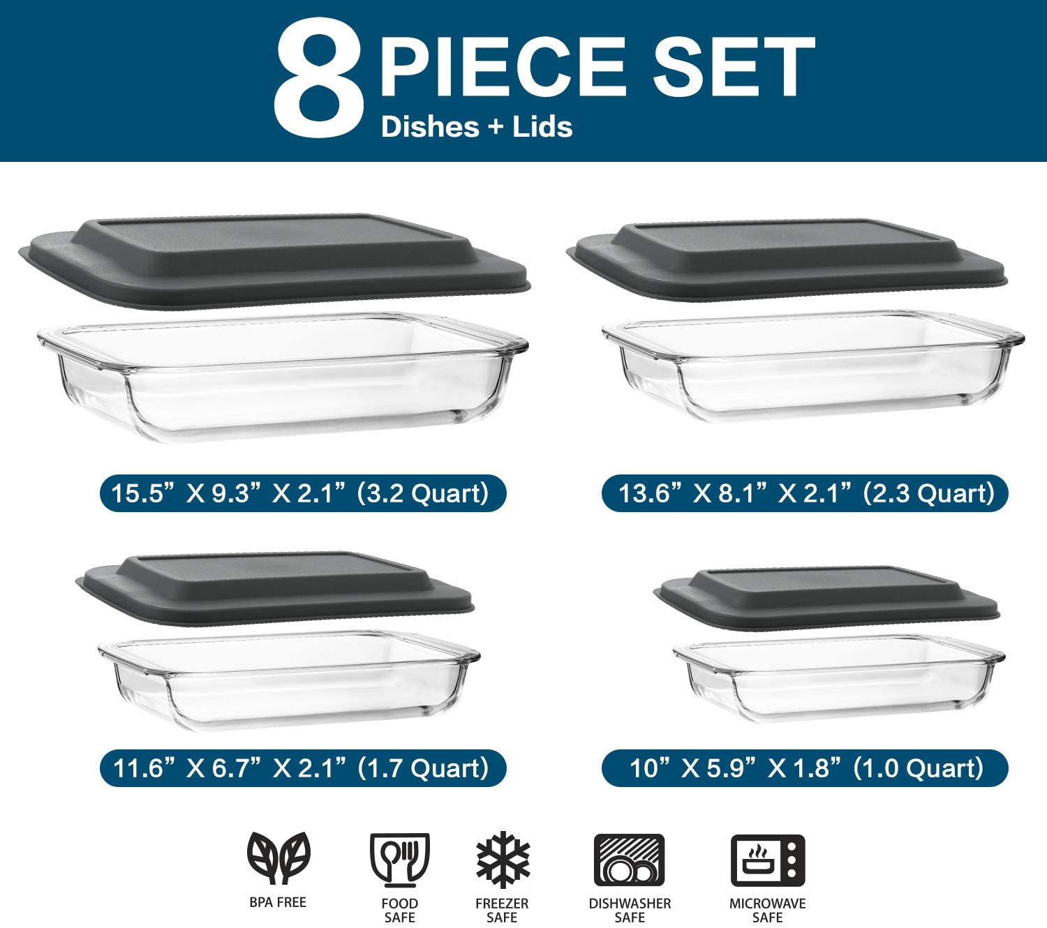 PYREX Clear 4-Piece Glass Bakeware Set in the Bakeware department