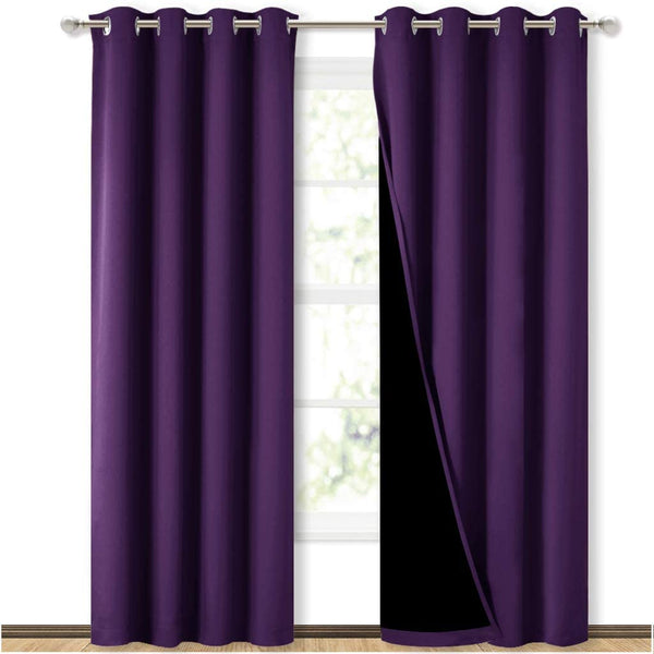 Bedroom Full Blackout Curtain Panels, Super Thick Insulated