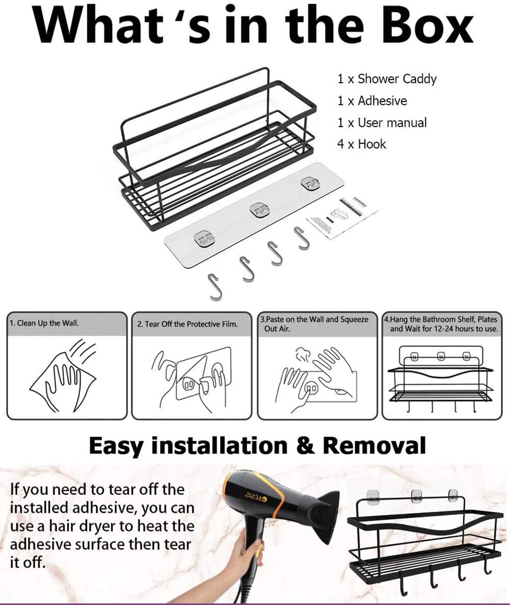 no drilling required Shower Caddy Installation - How to Install 