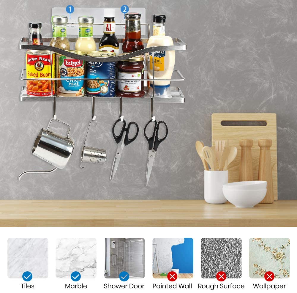 Shower Caddy Basket Shelf with Hooks,Home NeverRust Rustproof Aluminum –  TreeLen