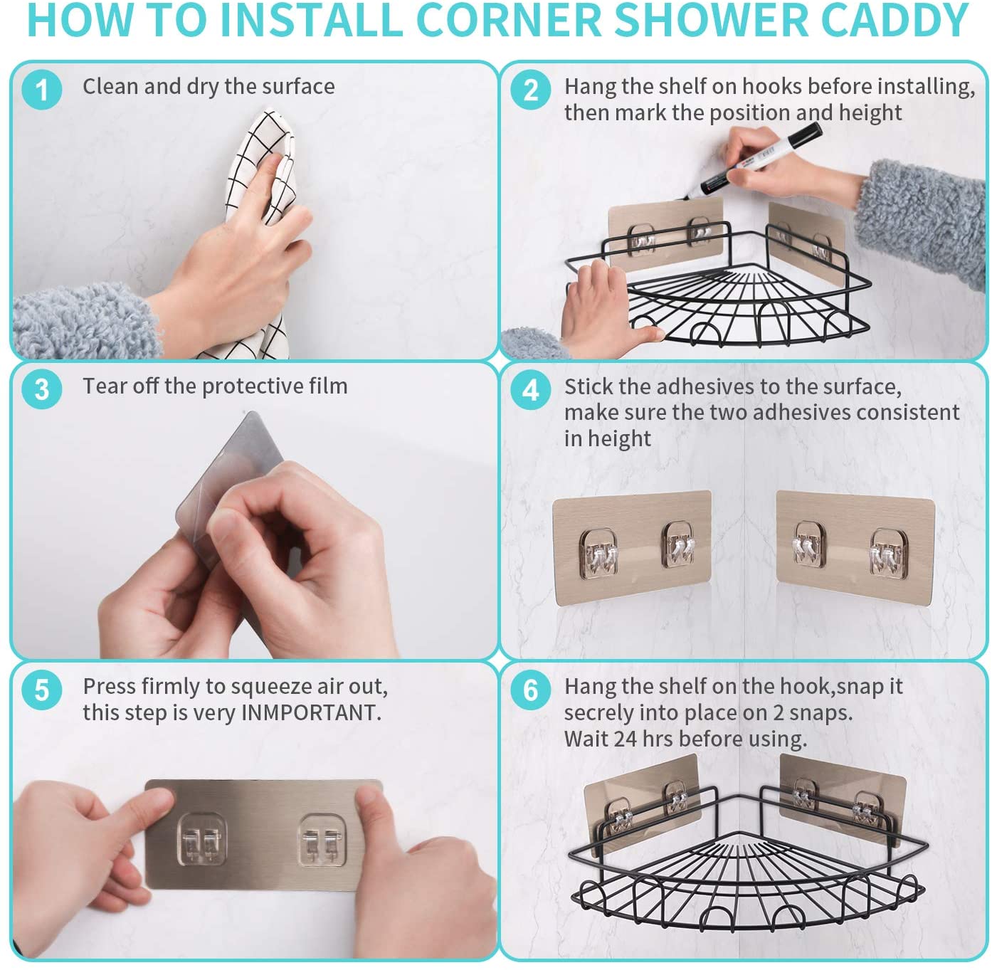 Corner Shower Caddy| No-Drilling