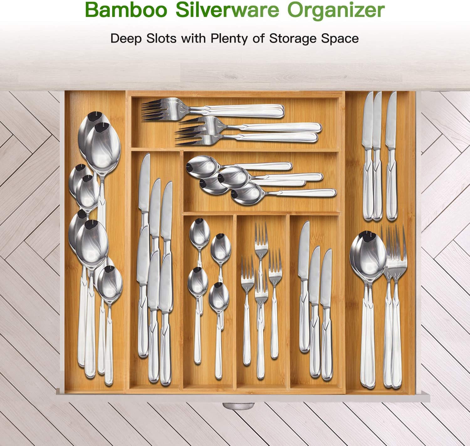 Wood Silverware Drawer Organizer